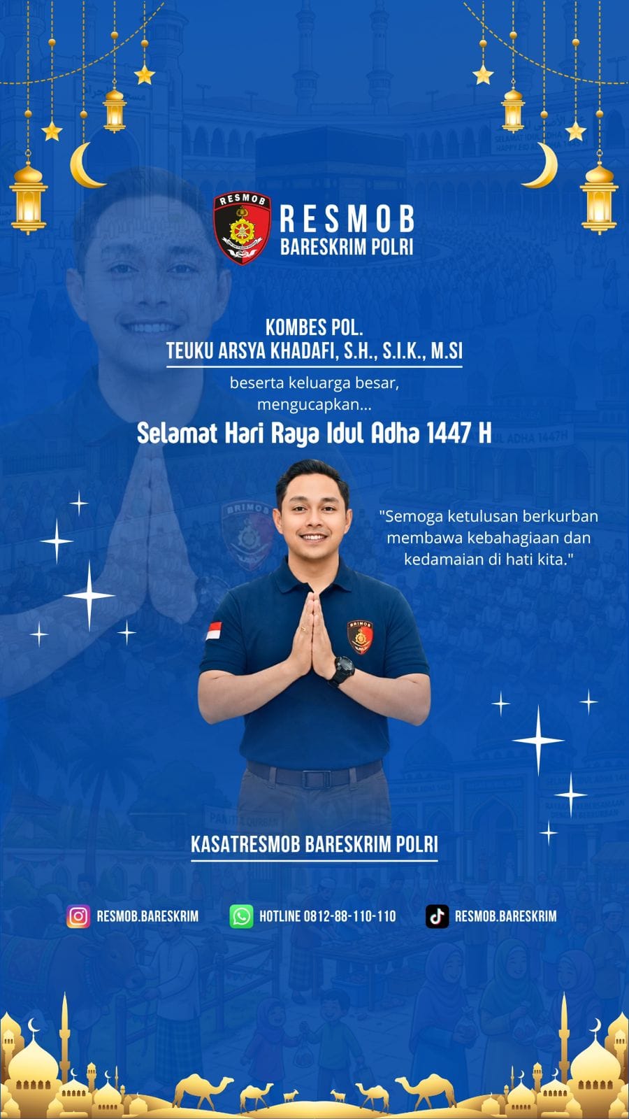 Momentum Idul Adha, Resmob Bareskrim Polri Serukan Semangat Berkurban demi Kebersamaan dan Kedamaian Momentum Idul Adha, Resmob Bareskrim Polri Serukan Semangat Berkurban demi Kebersamaan dan Kedamaian
