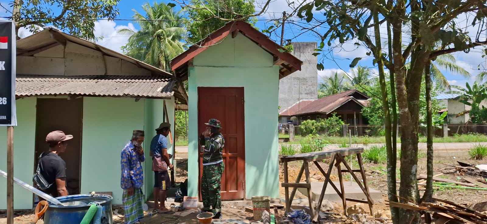 Pembuatan MCK TMMD Ke-128 Kodim 0908/Bontang di Desa Sidomulyo Rampung Dikerjakan