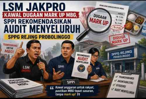 Dugaan Mark Up MBG Probolinggo Menguat, SPPI Sidak SPPG Rejing dan Laporkan ke BGN Dugaan Mark Up MBG Probolinggo Menguat, SPPI Sidak SPPG Rejing dan Laporkan ke BGN
