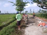 Lancar Akses Pertanian, Kopka Budi Bersama Warga Bersihkan Area Jalan Persawahan Tambakan