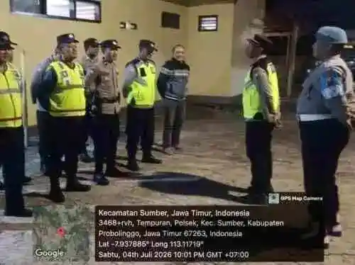 Polsek Sumber Tingkatkan Pengamanan Malam Hari, Patroli Blue Light Sasar Pasar Tempuran