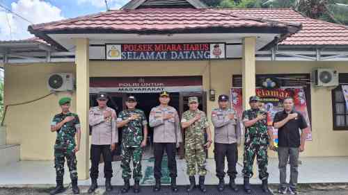 Pererat Sinergi Tiga Pilar, Koramil 1008-05/Kelua-Muara Harus Berikan Kejutan HUT Bhayangkara ke-80 di Polsek Kelua dan Muara Harus