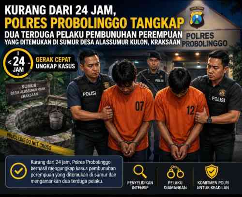 Polres Probolinggo Ungkap Kasus Mayat Perempuan di Sumur Alassumur Kulon, Dua Terduga Pelaku Diamankan