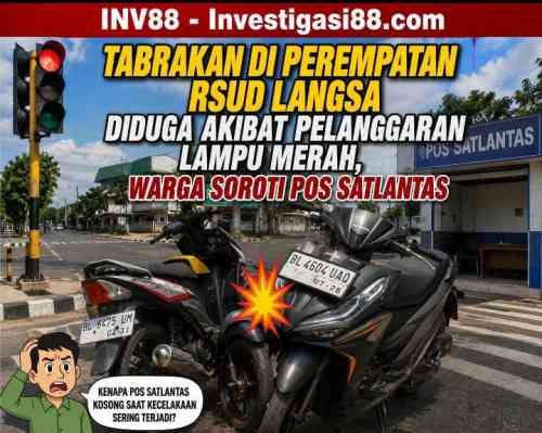 Tabrakan di Perempatan RSUD Langsa Diduga Akibat Pelanggaran Lampu Merah, Warga Soroti Pos Satlantas