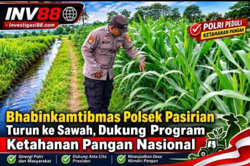 Bhabinkamtibmas Polsek Pasirian Turun ke Sawah, Dukung Program Ketahanan Pangan Nasional