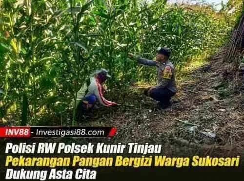Polisi RW Polsek Kunir Tinjau Pekarangan Pangan Bergizi Warga Sukosari Dukung Asta Cita