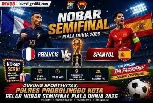 Dukung Sportivitas, Polres Probolinggo Kota Gelar Nobar Semifinal Piala Dunia 2026