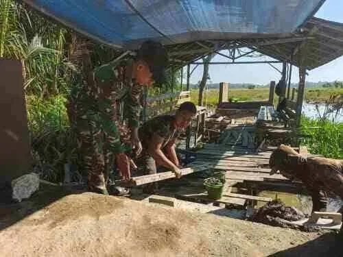 Kodim 1002/HST Optimalkan Pembangunan Empat Jembatan Demi Akses Warga