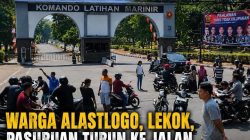 Warga Blokade Jalur Pantura di Depan Markas TNI, Tuntut Penjelasan Dugaan Peluru Nyasar