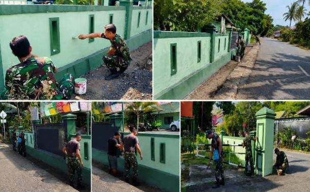 Sambut HUT ke-81 RI, Koramil 1008-04 Tanta–Murung Pudak Gelar Karya Bakti Bersihkan Markas