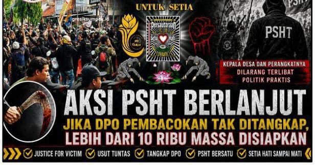 DPO Pembacokan Belum Tertangkap, PSHT Ancam ‘Hitamkan’ Lagi Polrestabes Surabaya