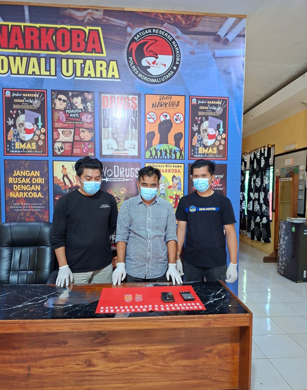 Sepekan, Satres narkoba Polres Morowali Utara berhasil sita 56 Peket Shabu dan amankan 4 orang pelaku