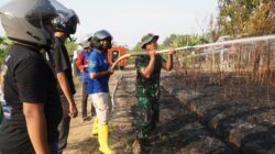 Gerak Cepat Personel Kodim 1008/Tabalong Padamkan Kebakaran Lahan di Desa Wayau