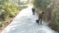 Sentuhan Akhir Bertangan Dingin: Satgas TMMD 129 Bojonegoro Bikin Jalan Desa Kesongo Rapi dan Aman