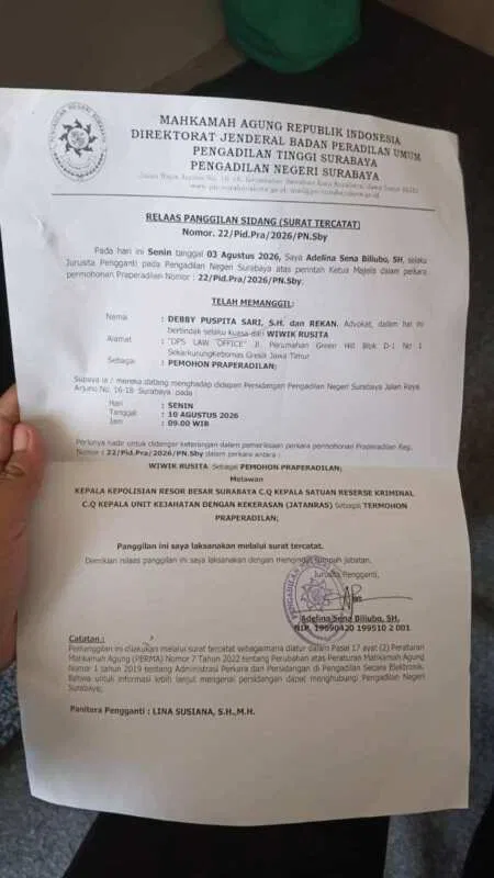 POLRESTABES SURABAYA MANGKIR SIDANG PRAPERADILAN : Korban Pengeroyokan Di Sambikerep Menanti Keadilan Dan Kepastian Hukum