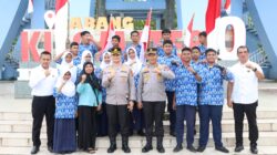 Polres Sabang, Pasang Bendera Merah Putih, Di Kilo Meter Nol, Sambut HUT-RI Ke-81