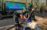 Sinergi Yonif TP 449/SH,PMI Sukoharjo, BPBD Sukoharjo dan Puskesmas Sukoharjo Atasi Kekeringan Di Kecamatan Tawangsari