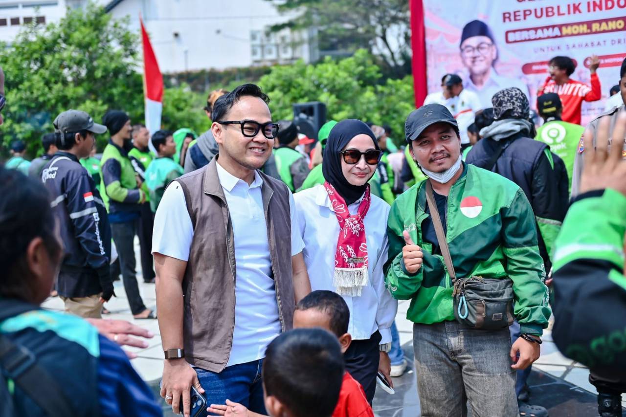 Gebyar Merah Putih Rano Alfath, 1.500 Pengemudi Ojol Rayakan HUT RI ke-81