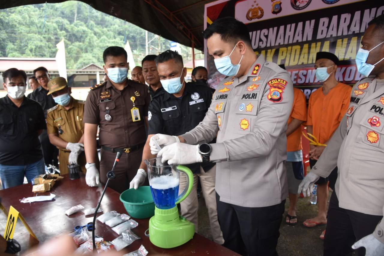 Polres Morowali Utara musnahkan 366 gram barang bukti narkoba jenis shabu