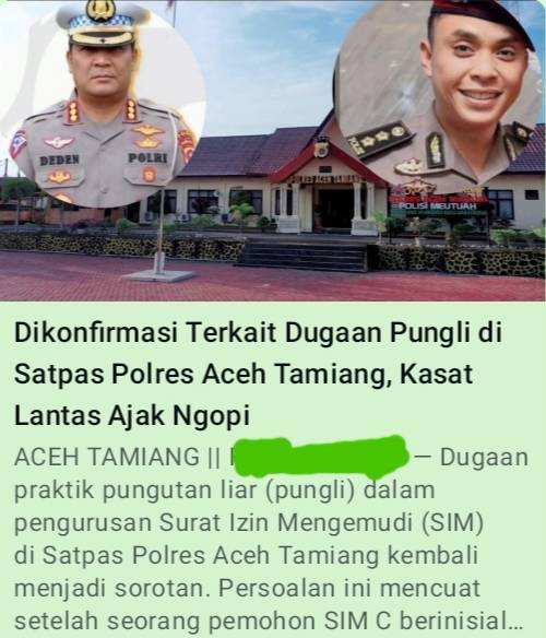 Dugaan Pungli SIM Aceh Tamiang Jadi Sorotan, Publik Minta Bukti dan Konfirmasi Berimbang