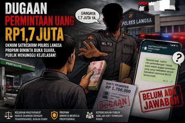 Diduga Lambannya Respons Propam Langsa Disorot, Kasus Dugaan Permintaan Rp1,7 Juta Dipertanyakan Diduga Lambannya Respons Propam Langsa Disorot, Kasus Dugaan Permintaan Rp1,7 Juta Dipertanyakan