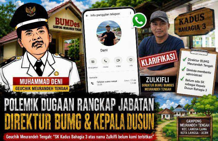 Geuchik Meurandeh Tengah: Zulkifli Belum Resmi Jadi Kadus Bahagia 3 Geuchik Meurandeh Tengah: Zulkifli Belum Resmi Jadi Kadus Bahagia 3