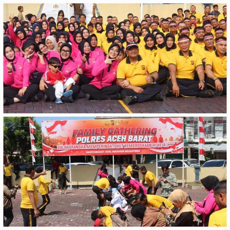 Semarak HUT Ke-81 RI, Keluarga Besar Polres Aceh Barat, Bangun Kekompakan Lewat Family Gathering