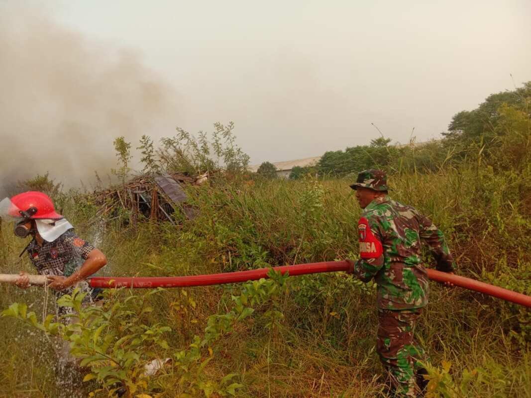 Babinsa Sigap Bantu Warga Padamkan Karhutla di Binturu, 6 Hektare Lahan Terbakar
