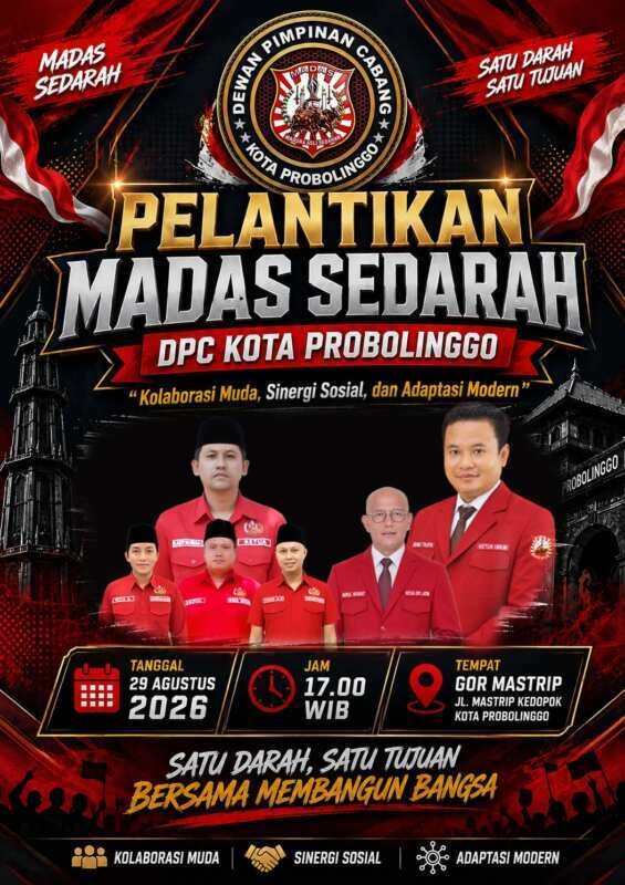 Pecah! Pelantikan MADAS Sedarah Kota Probolinggo Meriah, MADAS Digital Resmi Mengudara