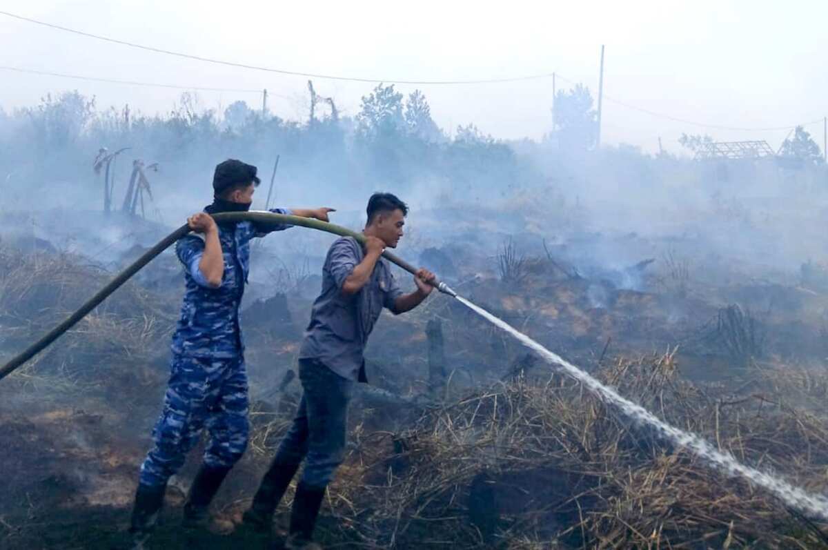 Pemadaman dan Pembasahan Lahan Gambut Diperkuat, Satgas Darat Lanud Sjamsudin Noor Berjibaku di Tengah Asap Tekan Dampak Karhutla di Kalsel