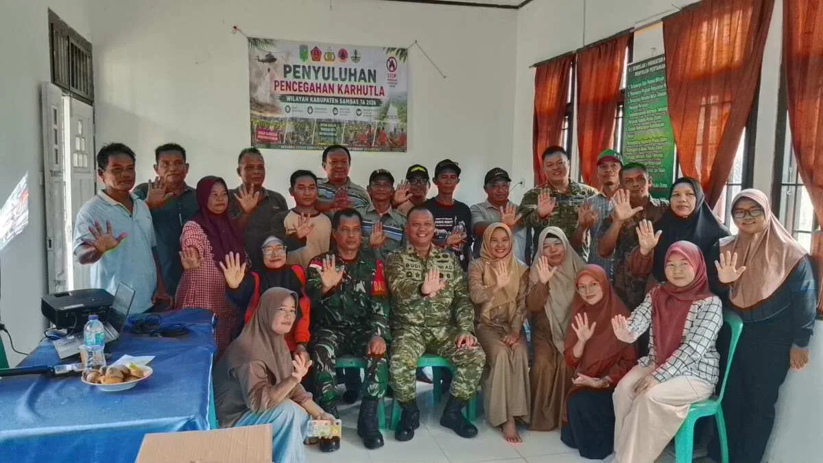 Tingkatkan Kesadaran Bahaya Karhutla, TNI Kembali Laksanakan Penyuluhan Pencegahan Karhutla di Kabupaten Sambas