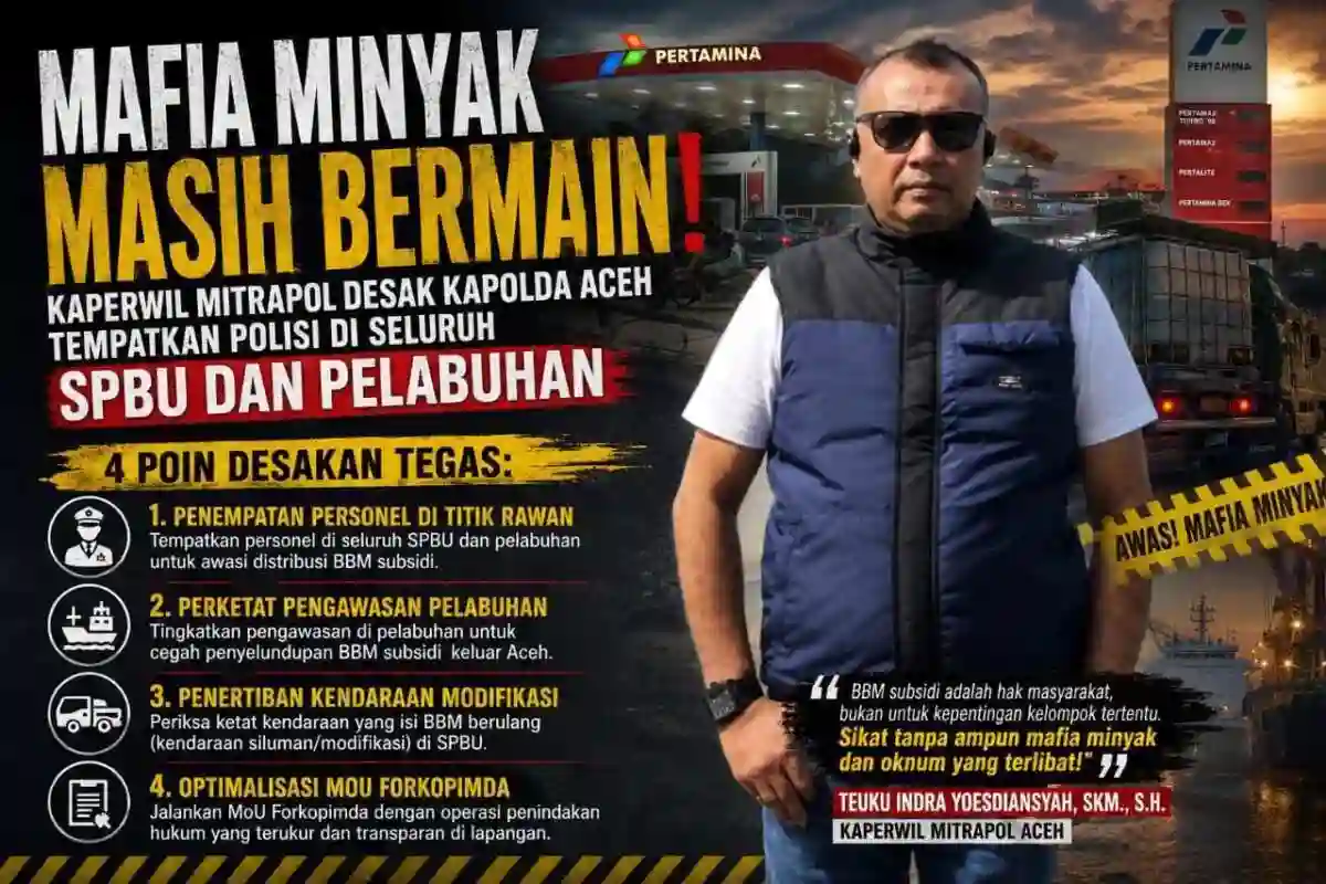 Mafia Solar Diduga Masih Beraksi di Aceh, Kaperwil Mitra Pol Desak Kapolda Turun Tangan