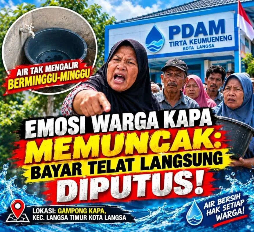 Telat Bayar Di Putus, Air Mati Tak Di Urus”, Warga Gampong Kapa Geram Kepada PDAM Langsa