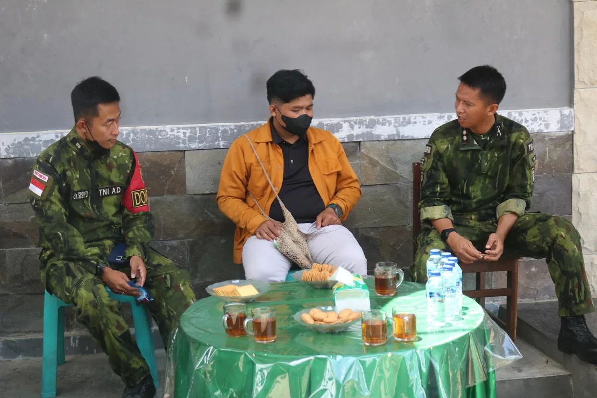 Jaga Kesehatan Prajurit, Puskesmas Meyado Gelar Skrining Malaria di Pos Kotis Satgas Yonif 147/KGJ