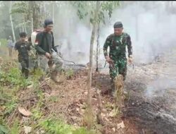 Akses Sulit, TNI dan Warga Gunakan Peralatan Sederhana Padamkan Karhutla