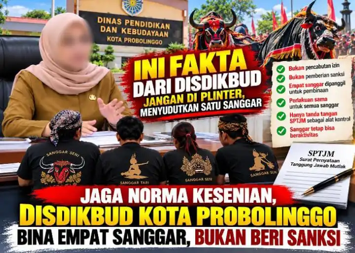Ini Faktanya! Disdikbud Kota Probolinggo Luruskan Isu Pembinaan dan Menyudutkan Satu Sanggar, Empat Sanggar Teken SPTJM Ini Faktanya! Disdikbud Kota Probolinggo Luruskan Isu Pembinaan dan Menyudutkan Satu Sanggar, Empat Sanggar Teken SPTJM
