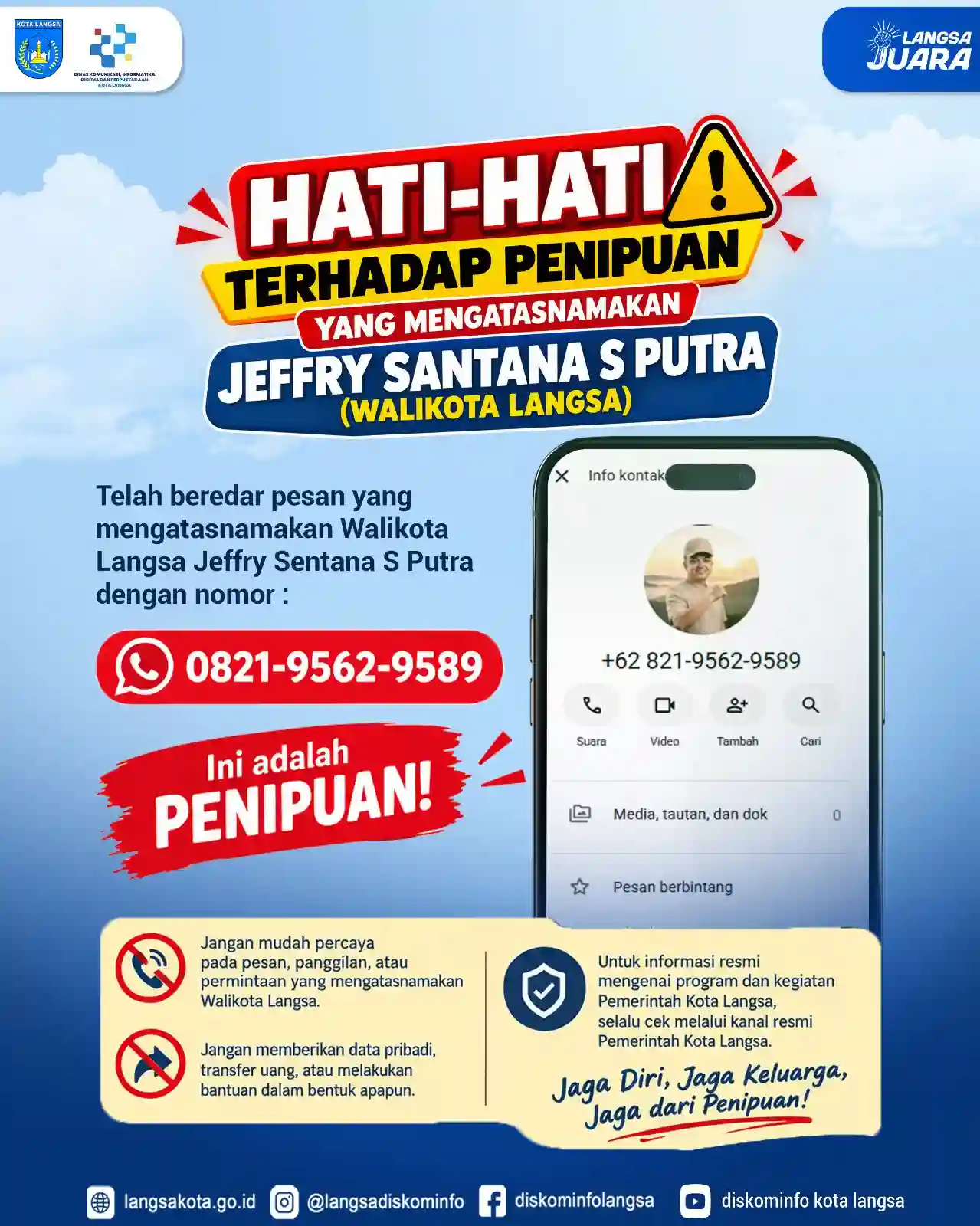 Wali Kota Langsa, Imbau Masyarakat Waspadai Penipuan Mengatas Namakan Dirinya