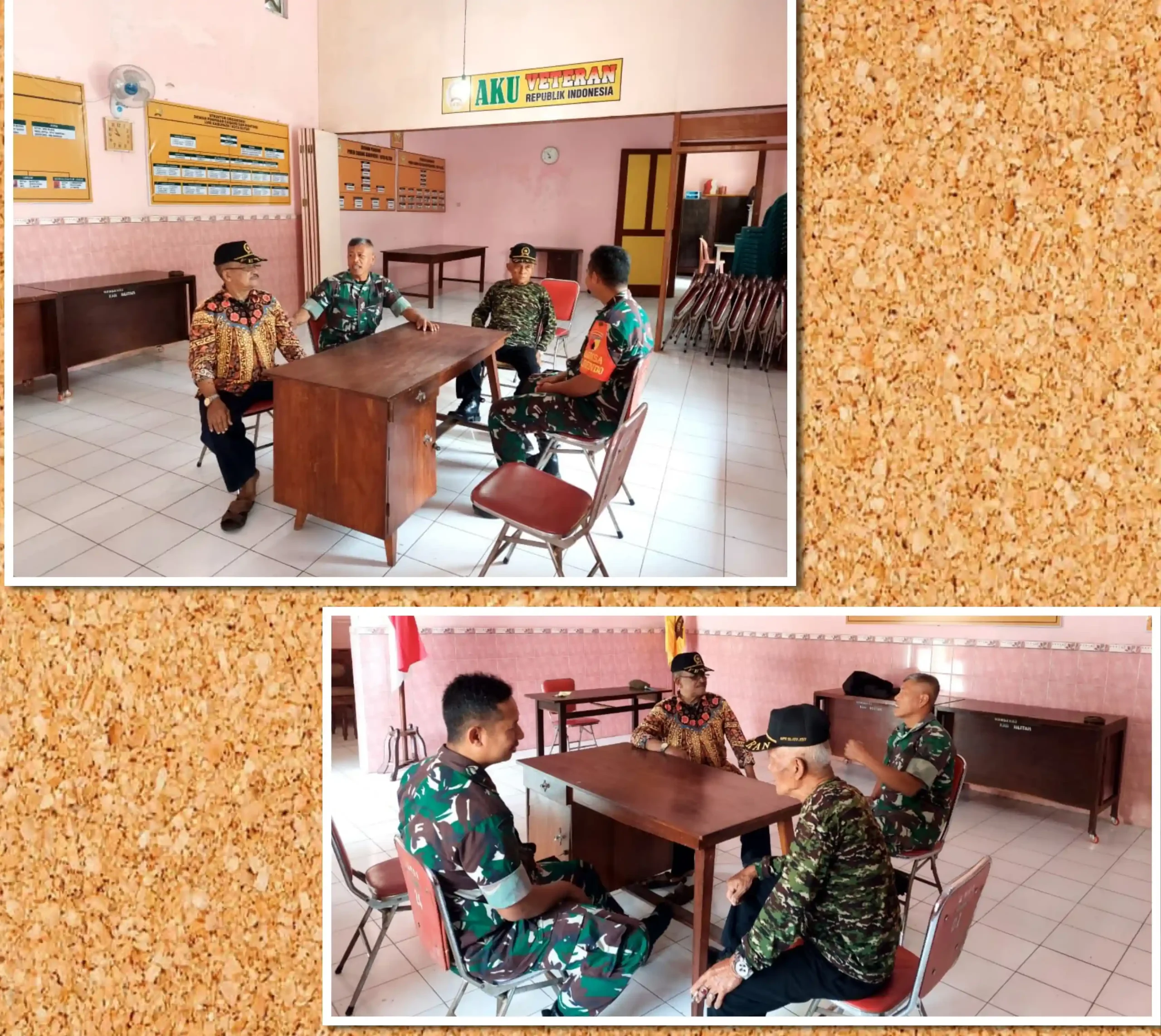 Eratkan Silaturahmi dan Wujud Penghormatan, Babinsa Koramil 0808/01 Sukorejo Gelar Komsos Bersama LVRI Kota Blitar