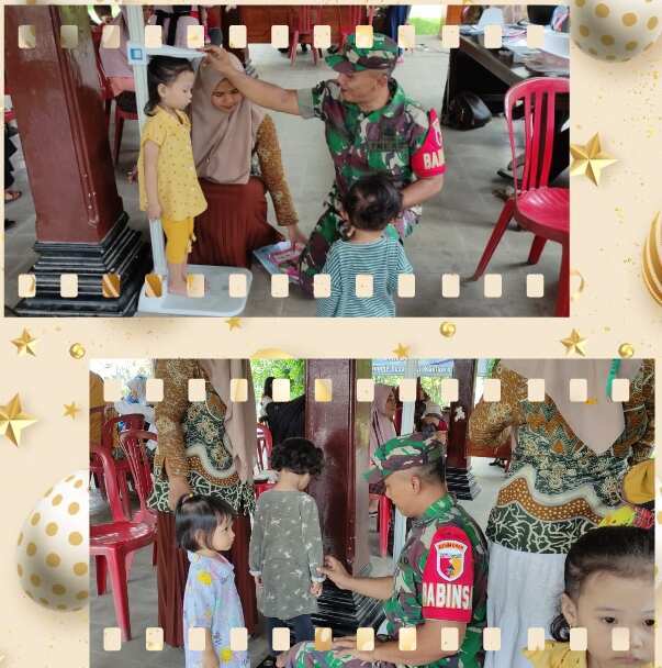 Cegah Stunting Sejak Dini, Babinsa Koramil 0808/03 Kanigoro Turun Tangan Dampingi Kegiatan Posyandu Di Desa Bangle