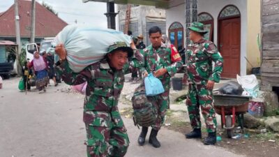 TNI Turunkan Prajurit untuk Penanggulangan Erupsi Sinabung