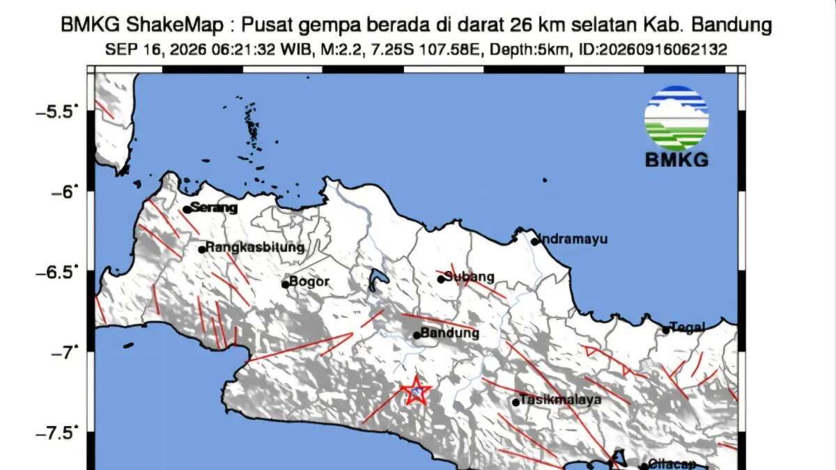 Guncangan Ringan Terasa di Bandung, Gempa 2.2 Magnitudo Mengguncang Wilayah