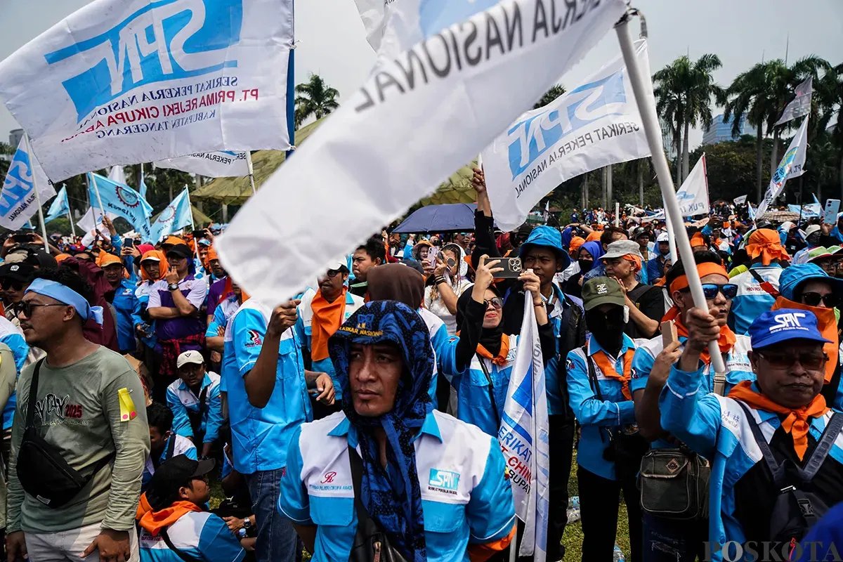 Kegiatan Aksi Buruh di Jakarta Hari Ini