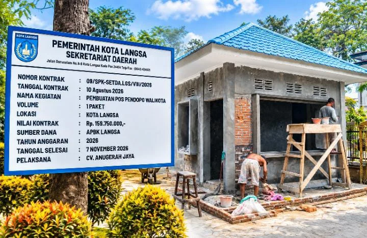 Proyek Pembuatan Pos Pendopo Wali Kota Langsa Disorot, Pengawasan Kegiatan Dipertanyakan