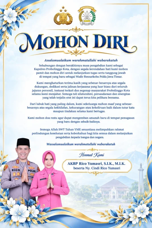AKBP Rico Yumasri Pamit dari Polres Probolinggo Kota, Sampaikan Pesan Menyentuh