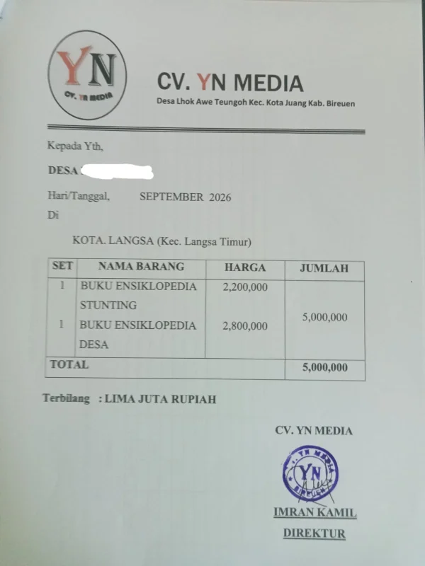 Dugaan Keterlibatan Mantan Pejabat APH dalam Pengadaan Buku Stunting Langsa, Propam Diminta Menyelidiki