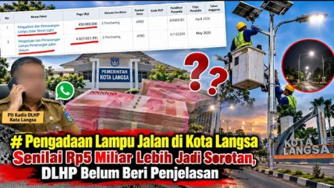 Pengadaan Lampu Jalan di Kota Langsa Senilai Rp5 Miliar Lebih Jadi Sorotan, DLHP Belum Beri Penjelasan