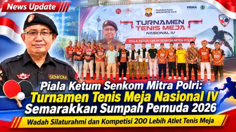 Piala Ketum Senkom Mitra Polri: Turnamen Tenis Meja Nasional IV Semarakkan Sumpah Pemuda 2026