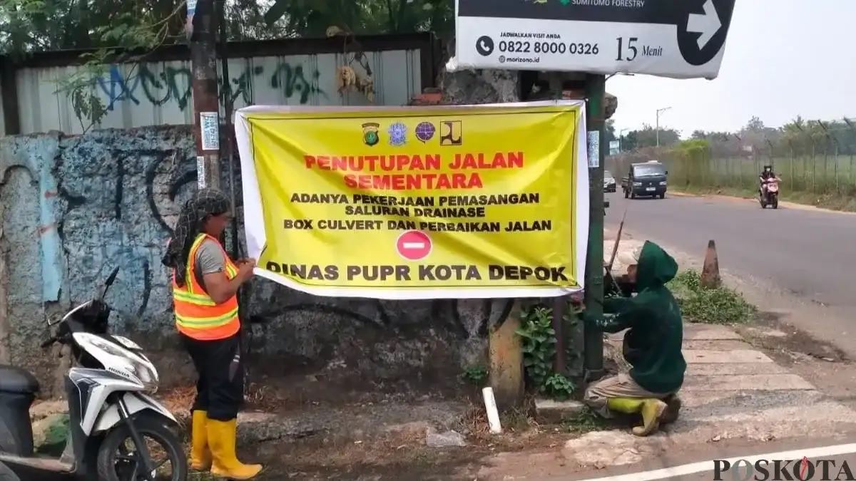 Pengerjaan Drainase Berlangsung hingga Desember, Pengendara Diingatkan Mewaspadai Jalan Lereng Cinere