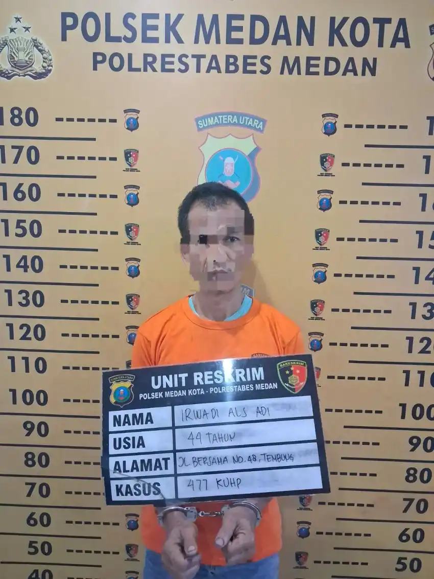 Pria 44 Tahun Diamankan dalam Kasus Pembobolan Rumah Kosong di Medan Kota