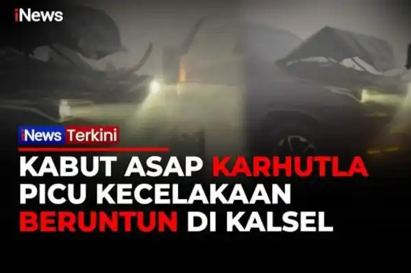 Kabut Asap Karhutla Ganggu Jarak Pandang, Tiga SUV Bertabrakan di Barito Kuala